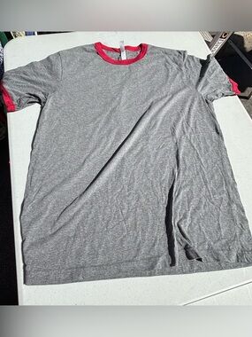 Men's Gray Bella Canvas T-Shirt with Red Trim size XL